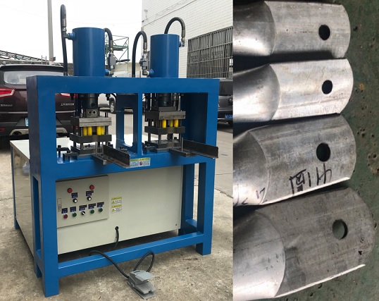 steel tube flatten hole punching machine